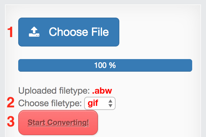 How to convert ABW files online to GIF